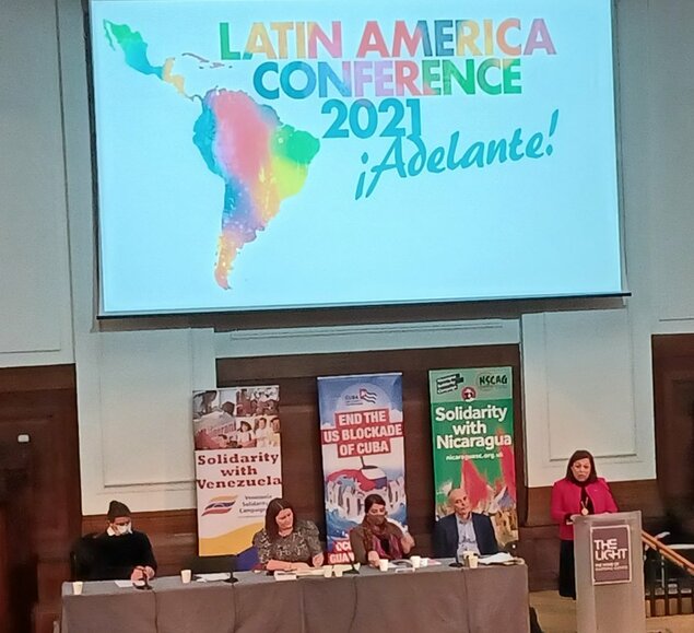 Nicaraguan Ambassador Guisell Morales-Echaverry speaking at Latin America Conference
