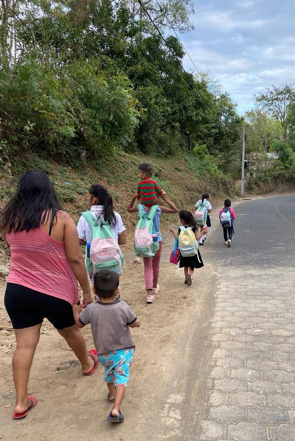 Nicaraguan schoolchildren get a free rucksack and books at the start of the school year. They also get a free school lunch,